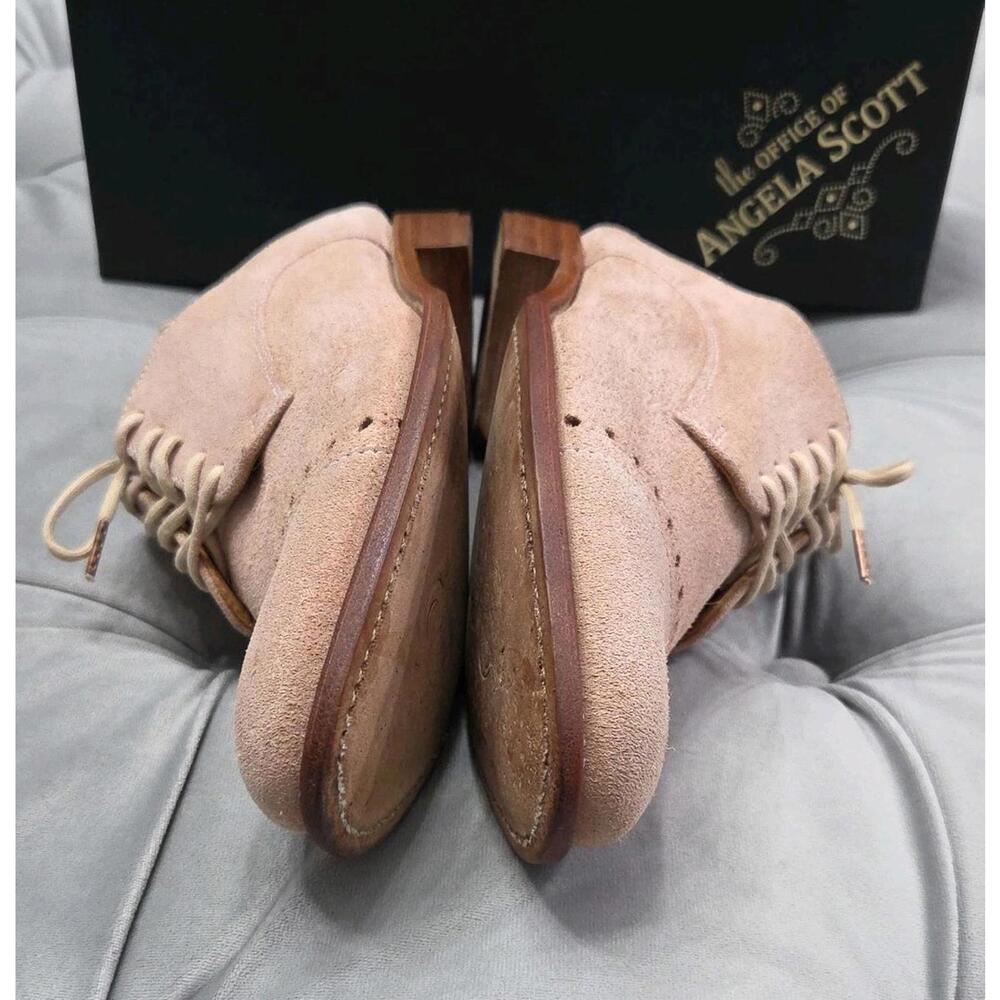 The Office Of Angela Scott Pink Suede Mules Oxfords SlipOn Womens Shoes 37 7 - Picture 15 of 16